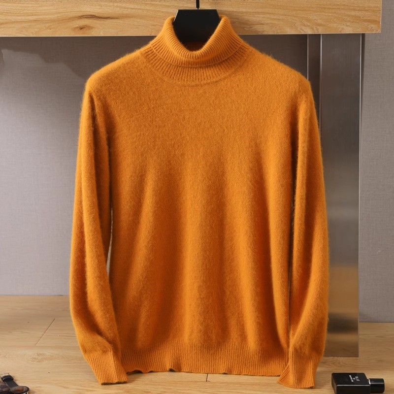 Men's 100% pure Mink velvet Ca - Turtleneck Sweater Men บทวิจารณ์และราคา
