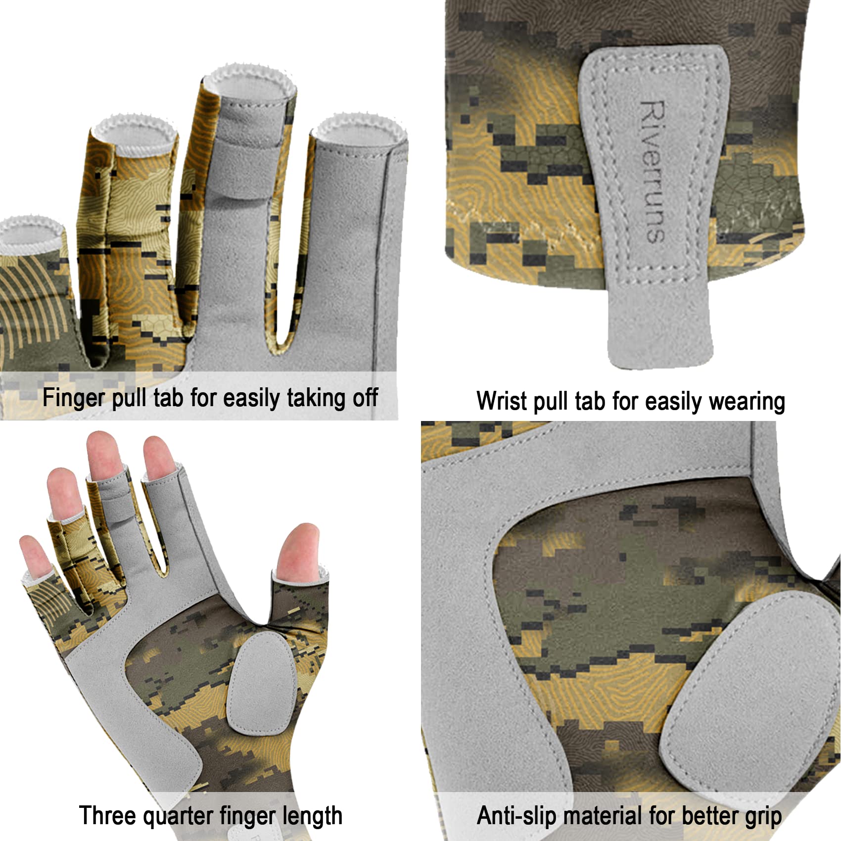 Riverruns Fingerless Fishing G - Men'S Fashion Gloves บทวิจารณ์และราคา