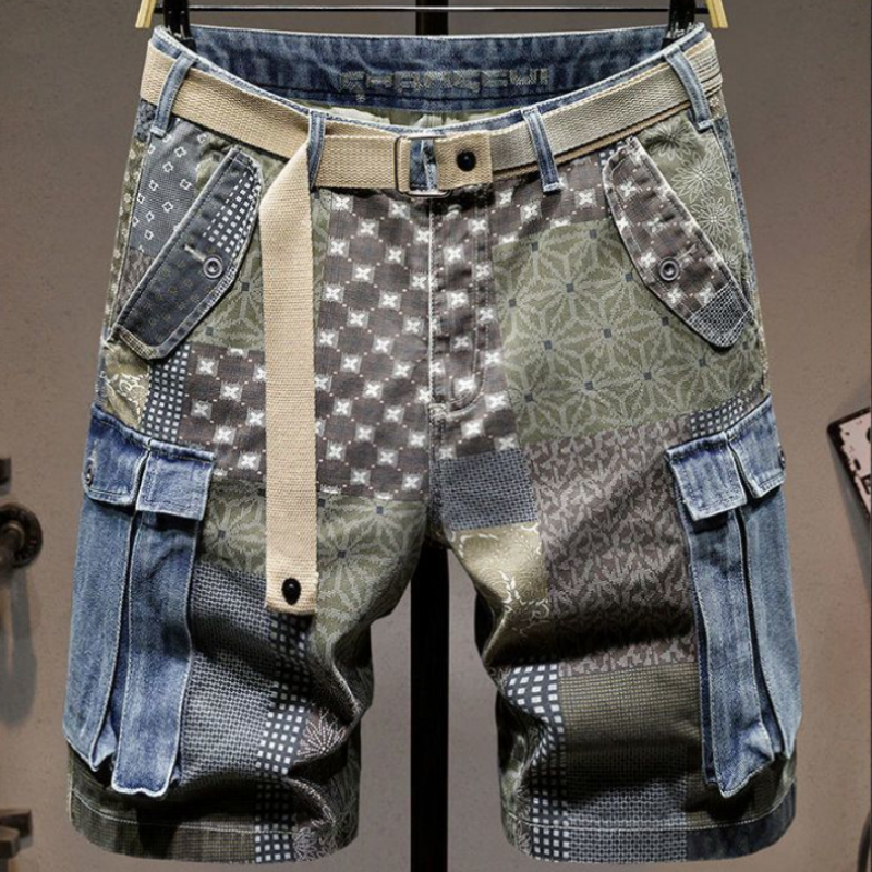 Graphic Man Denim Shorts Multi - Mens Fashion Cargo Pants บทวิจารณ์และราคา