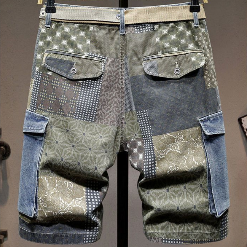 Graphic Man Denim Shorts Multi - Mens Fashion Cargo Pants บทวิจารณ์และราคา