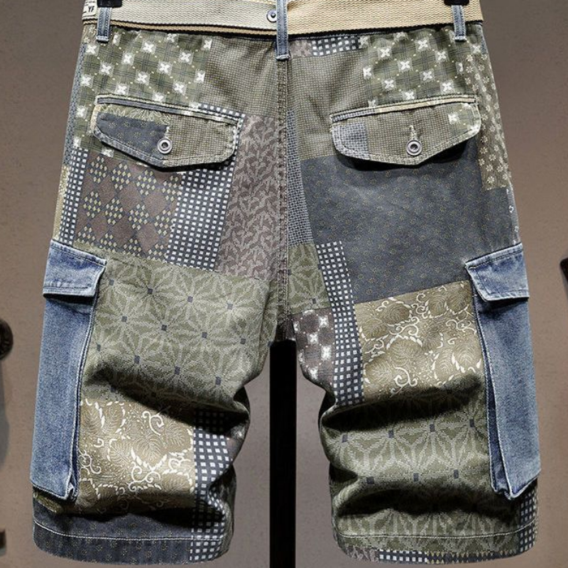 Graphic Man Denim Shorts Multi - Mens Fashion Cargo Pants บทวิจารณ์และราคา