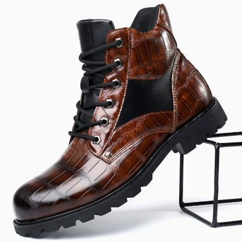 Brand Men Boots Grid Pattern S - Mens Fashion Zapatos บทวิจารณ์และราคา