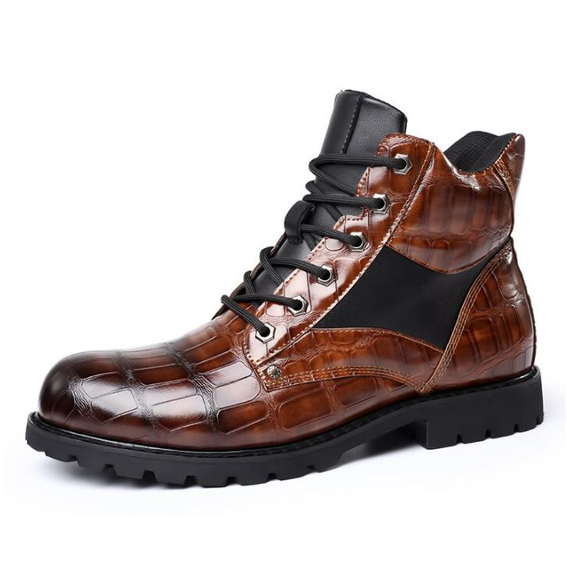 Brand Men Boots Grid Pattern S - Mens Fashion Zapatos บทวิจารณ์และราคา