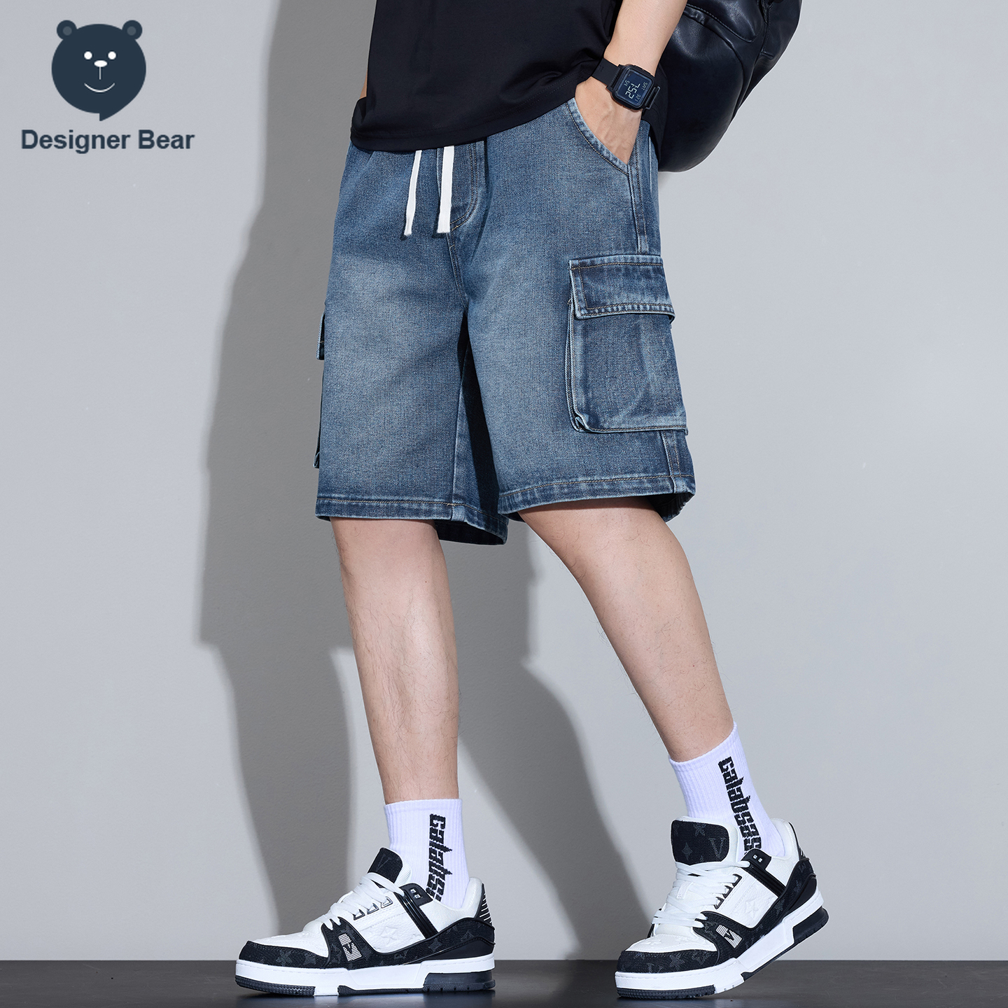 Men's Multi-Pocket Cargo Denim - Mens Fashion Cargo Pants บทวิจารณ์และราคา