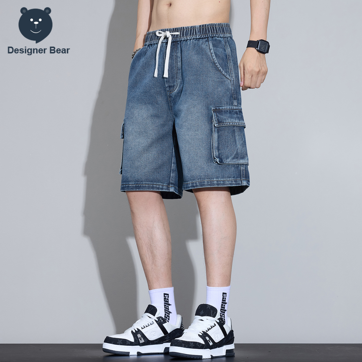 Men's Multi-Pocket Cargo Denim - Mens Fashion Cargo Pants บทวิจารณ์และราคา