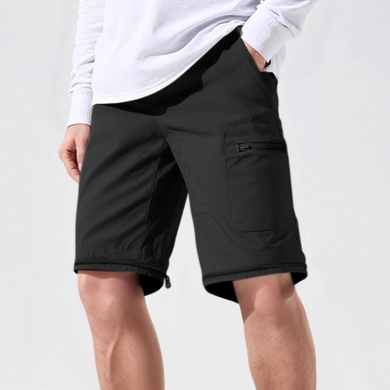 Men's Two-way Long Pants Mens  - Mens Fashion Cargo Pants บทวิจารณ์และราคา