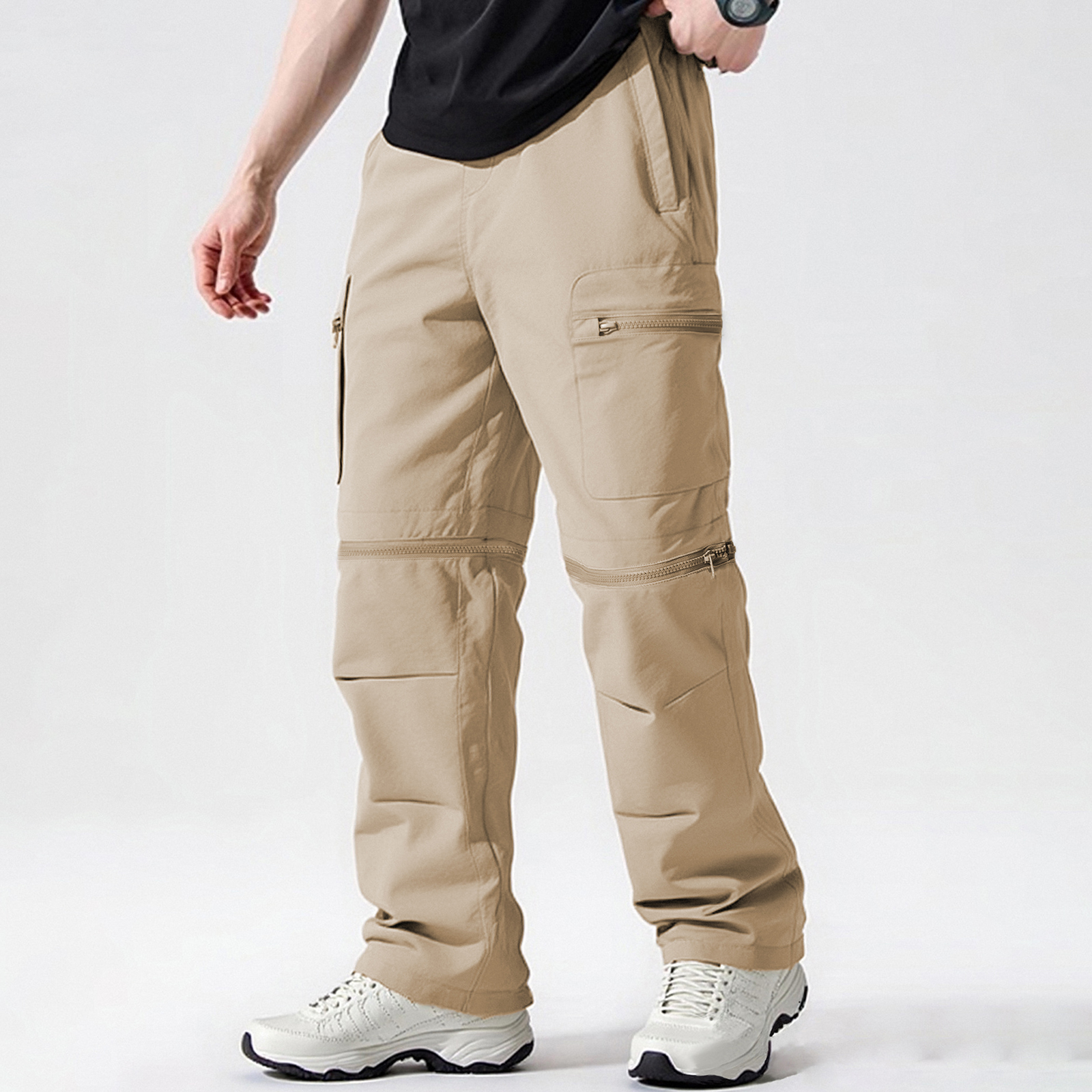 Men's Two-way Long Pants Mens  - Mens Fashion Cargo Pants บทวิจารณ์และราคา