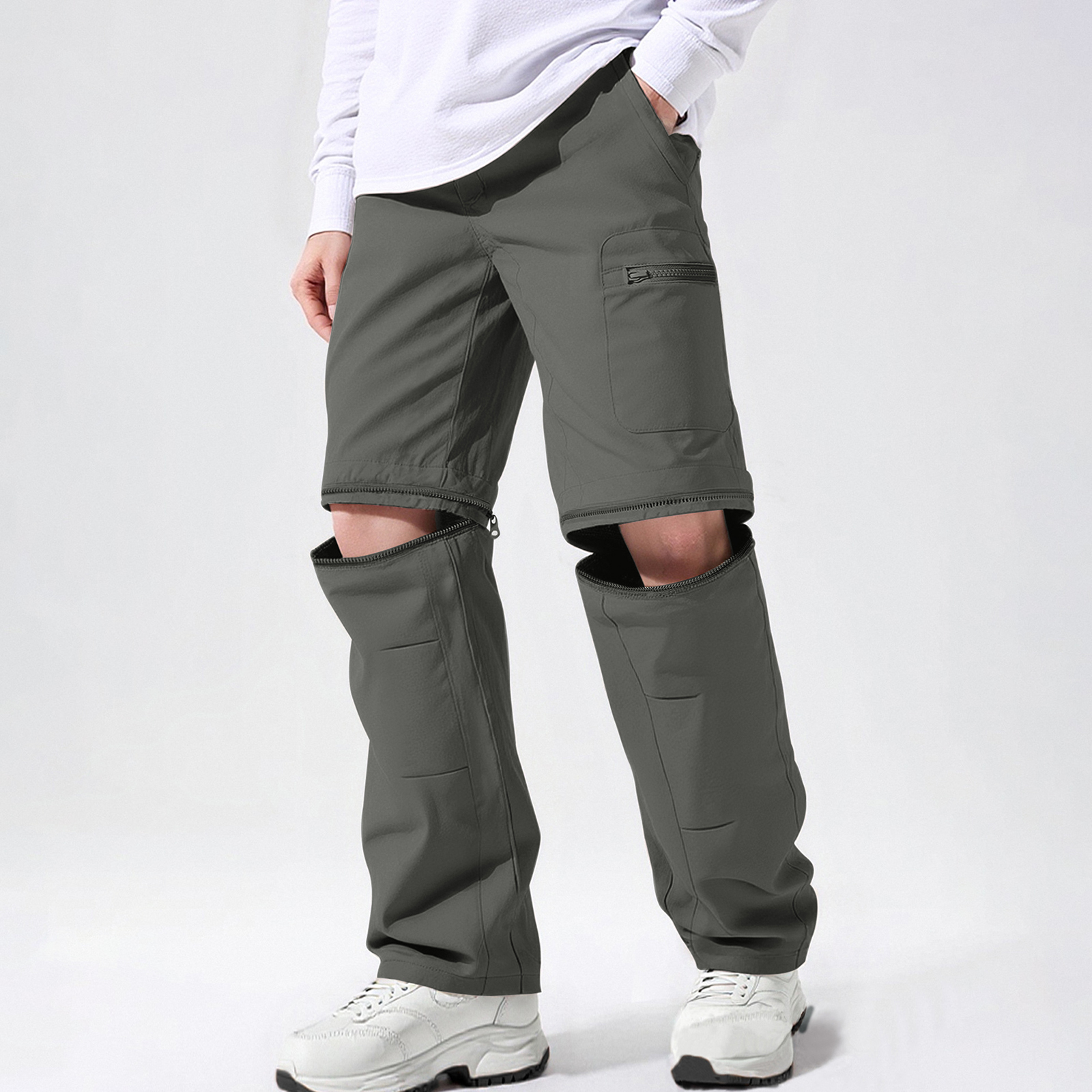Men's Two-way Long Pants Mens  - Mens Fashion Cargo Pants บทวิจารณ์และราคา