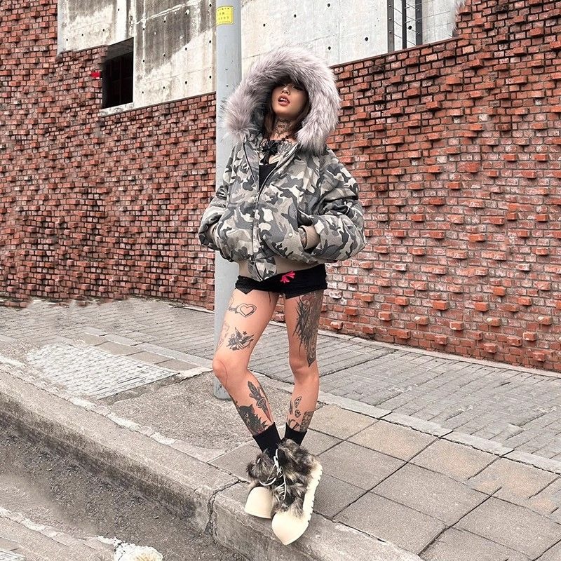 Mens Jacket Washed Camouflage  - Mens Fashion Bomber Jacket บทวิจารณ์และราคา
