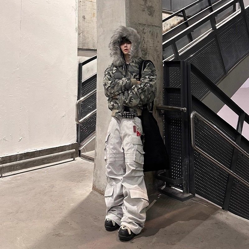 Mens Jacket Washed Camouflage  - Mens Fashion Bomber Jacket บทวิจารณ์และราคา