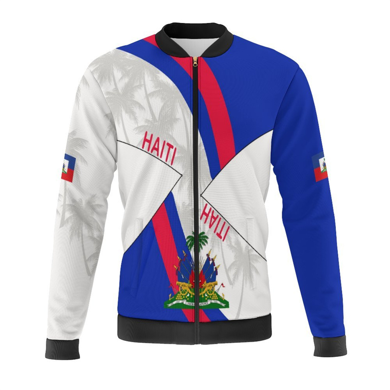 Haiti Flag Map 3d Print Jacket - Mens Fashion Bomber Jacket บทวิจารณ์และราคา